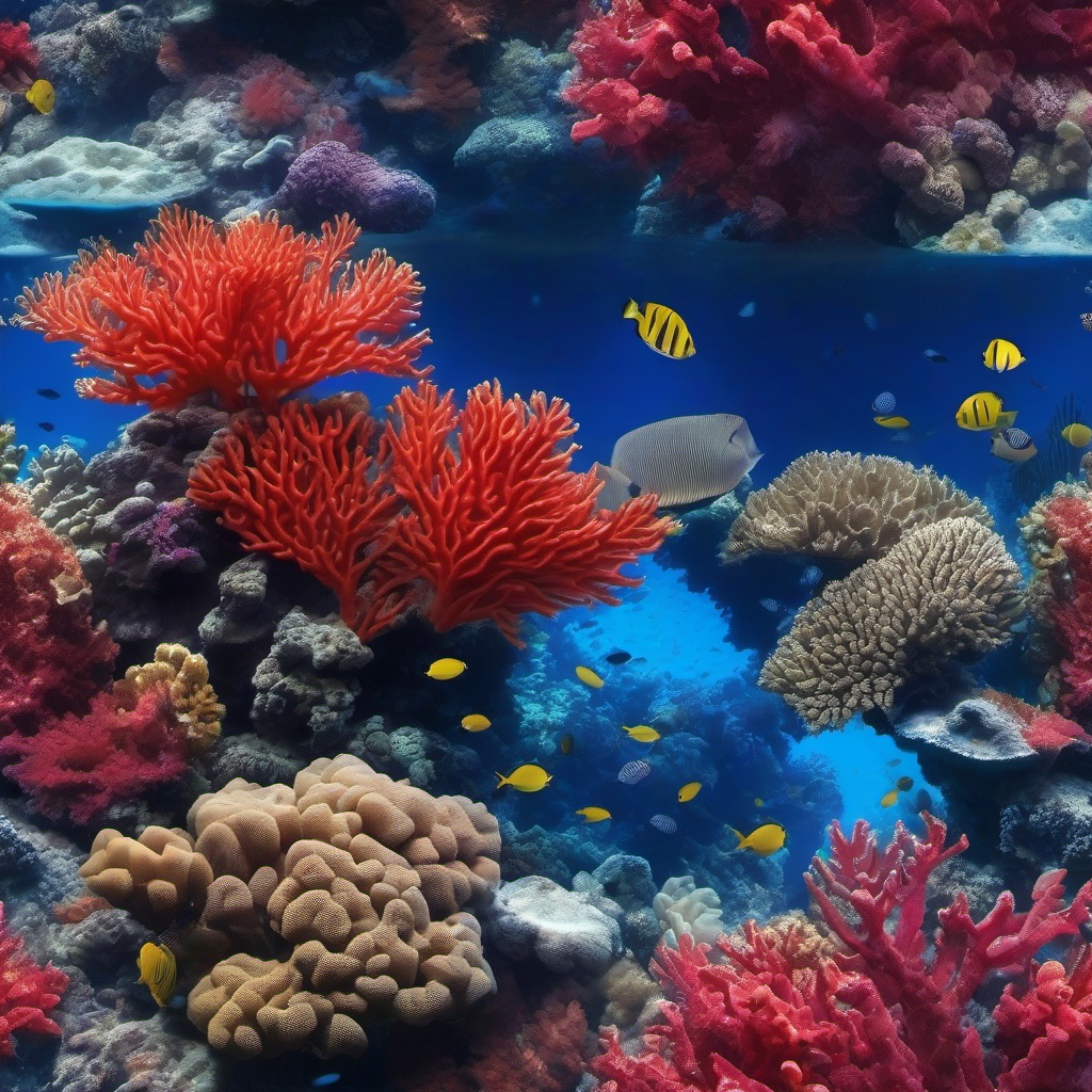 Blue Backgrounds - Underwater Coral Reef in the Red Sea  , splash art wallpaper, dull colors