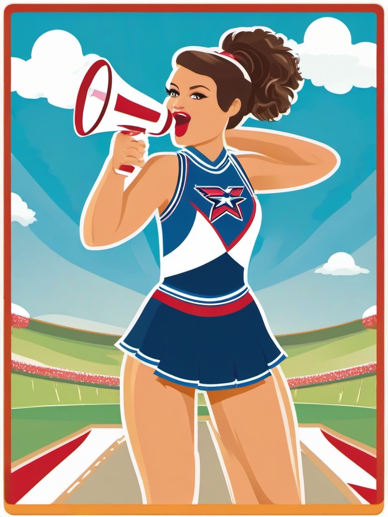 Cheer clipart - cheerleader with a megaphone  