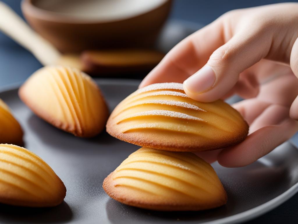 a plate of delicate madeleines, buttery and shell-shaped with a hint of lemon zest. 