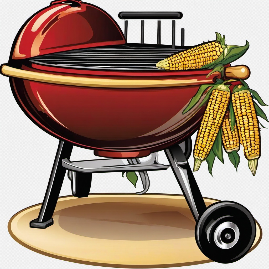 Corn clipart - corn on a barbecue grill  vector clipart