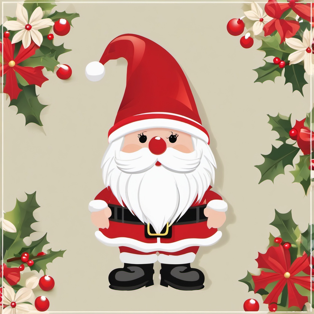 Christmas gnome free spreading cheer clipart  simple, 2d flat