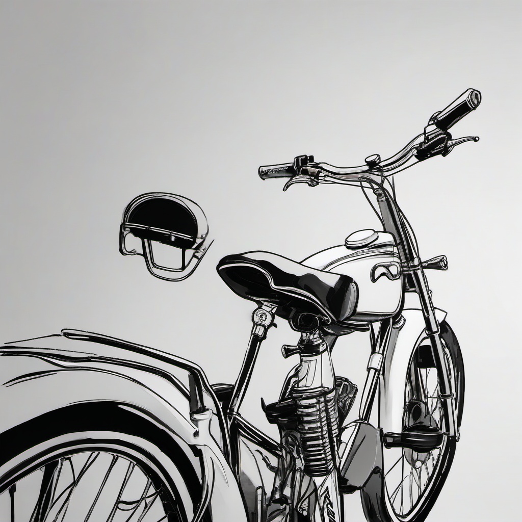 simple drawing of a bike  minimal rough sketch scribbles,doodles,black and white