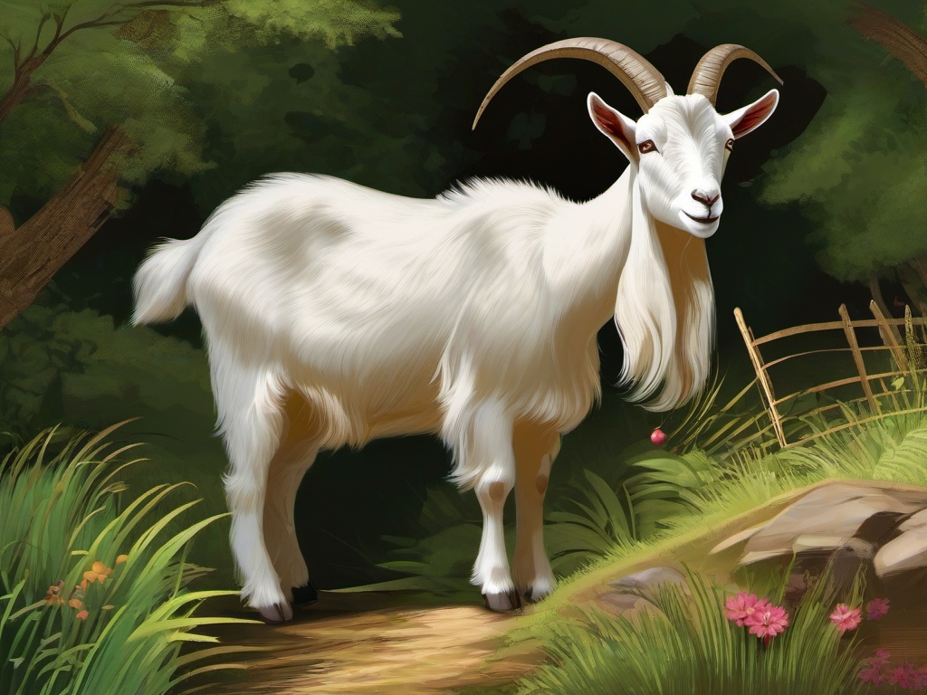 Goat clipart - goat in a nature setting  clipart