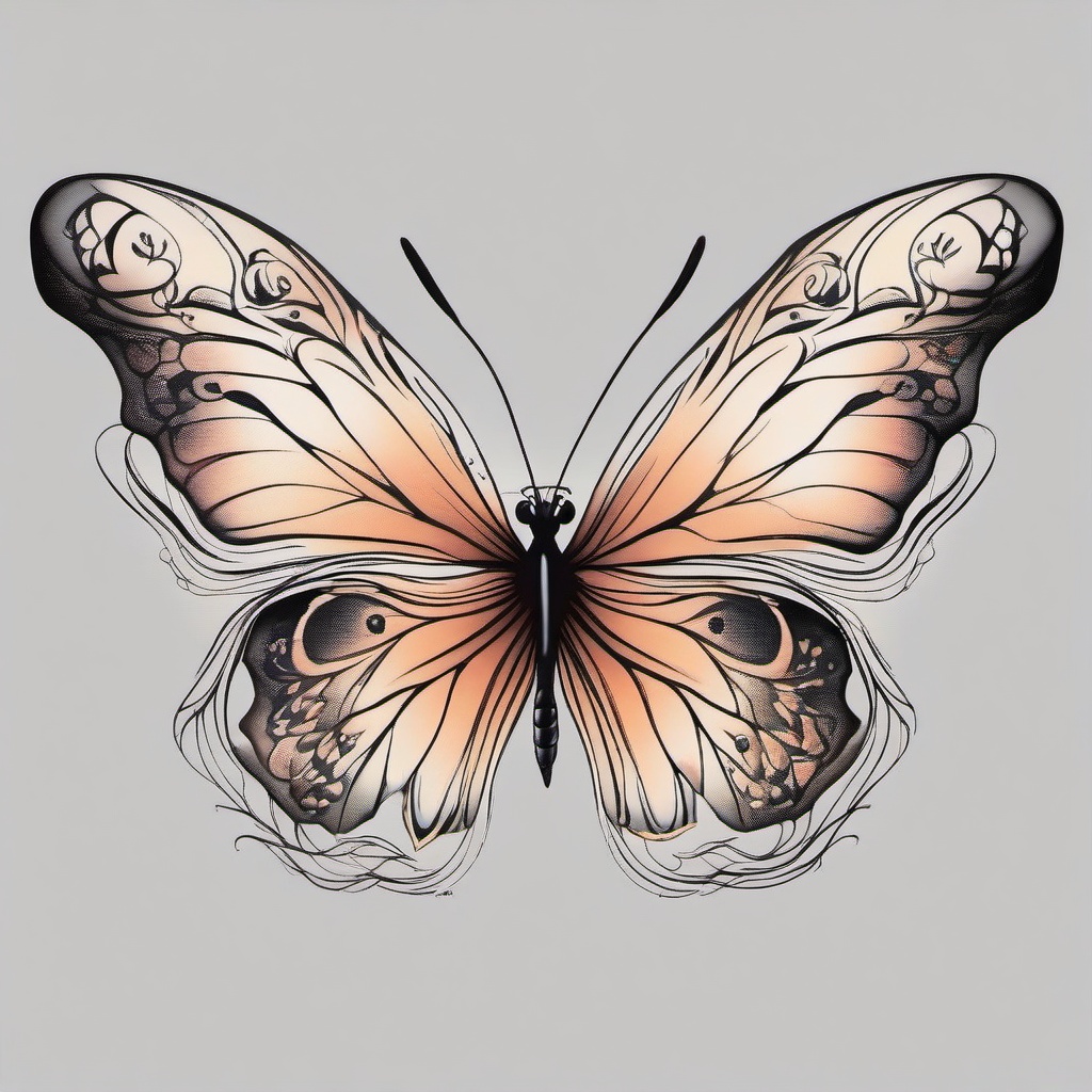 wispy butterfly tattoo  