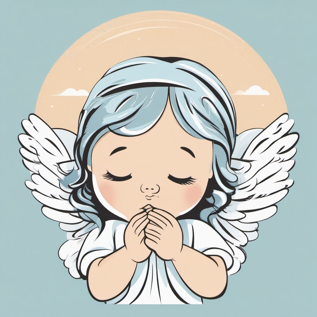 Angel clipart - angel whispering encouragement  color,minimalist,vector clipart