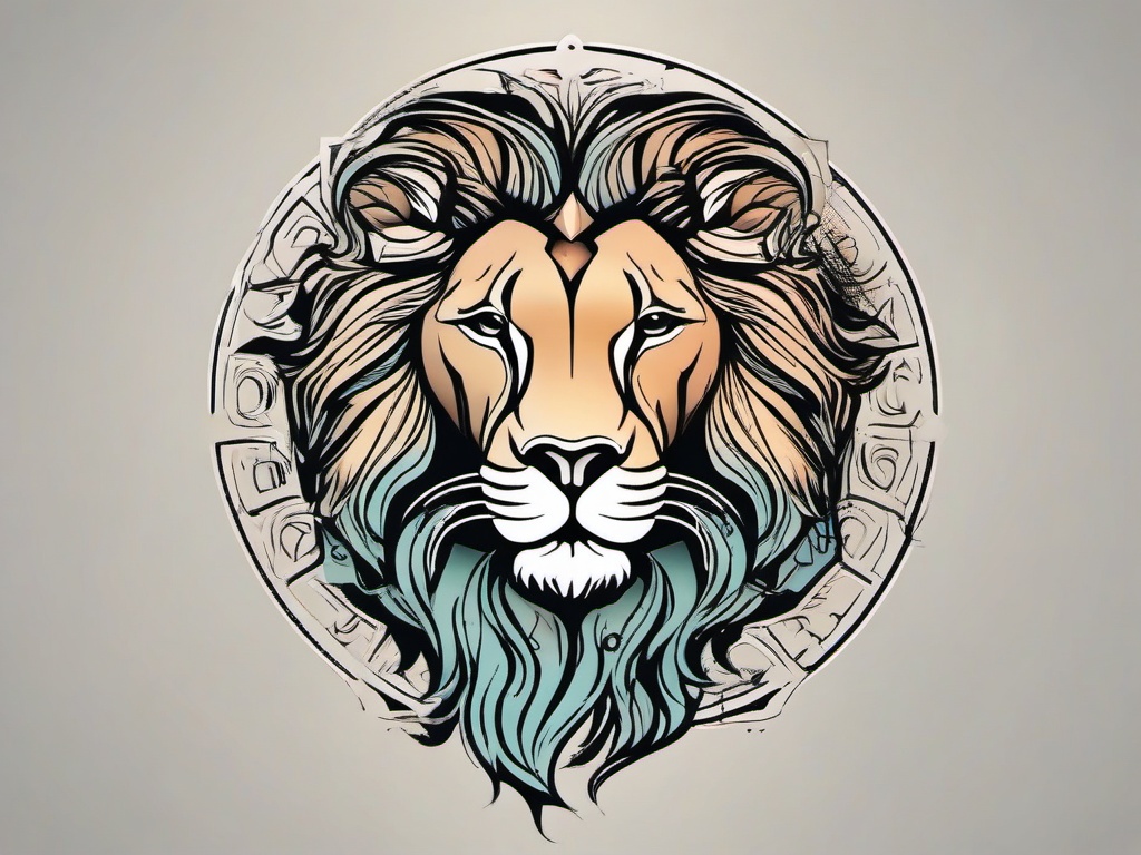 leo tattoo zodiac sign  simple vector color tattoo