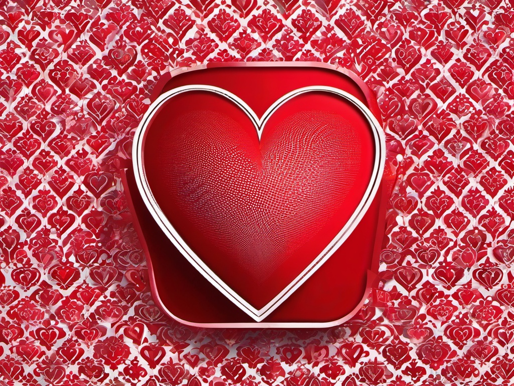 Red Background With Heart - Bold red background with a single heart.  background wallpaper