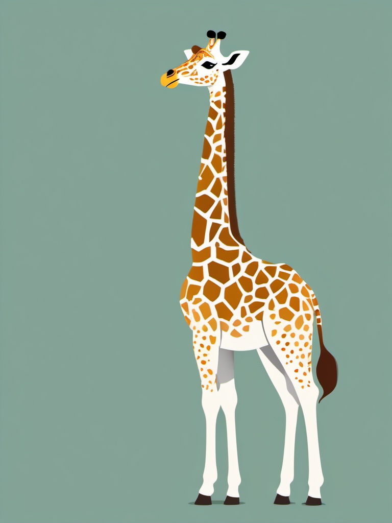 Giraffe clipart - Tallest land animal with a long neck and spotted coat, ,vector color clipart,minimal