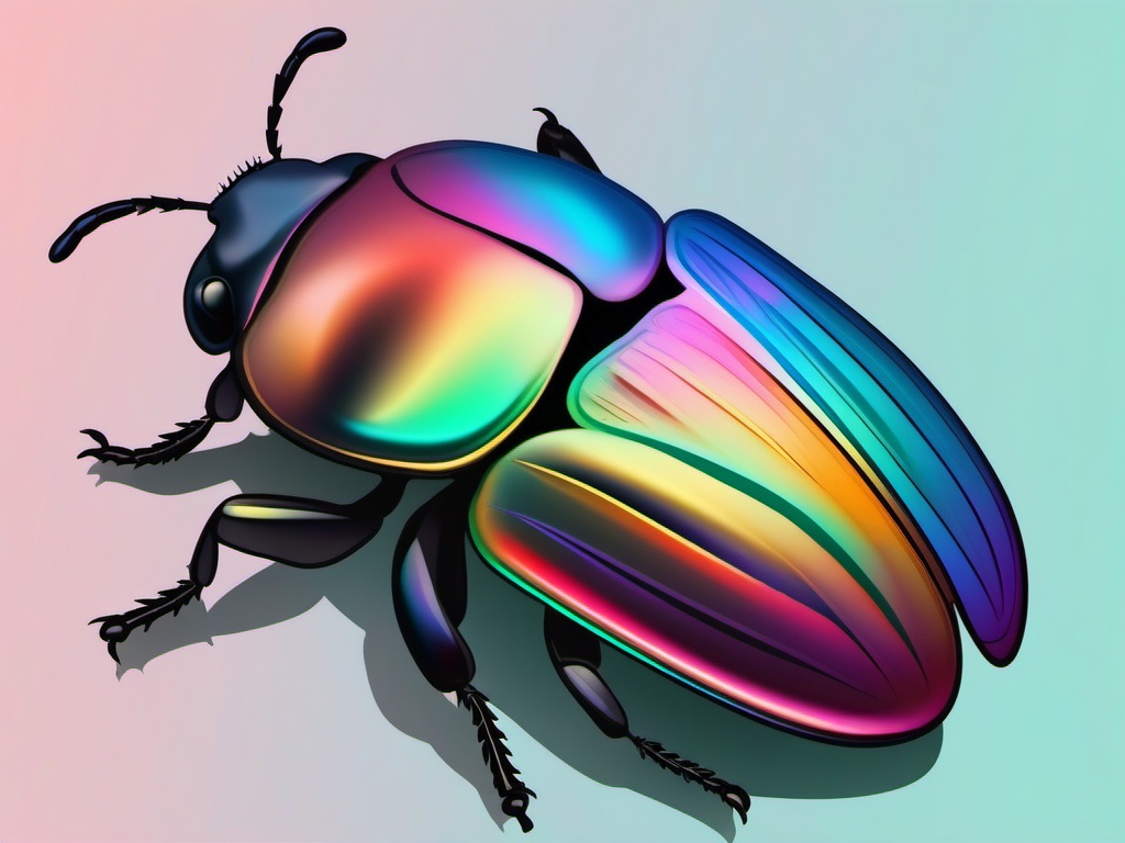 June Bug Clip Art - A June bug with iridescent colors,  color vector clipart, minimal style