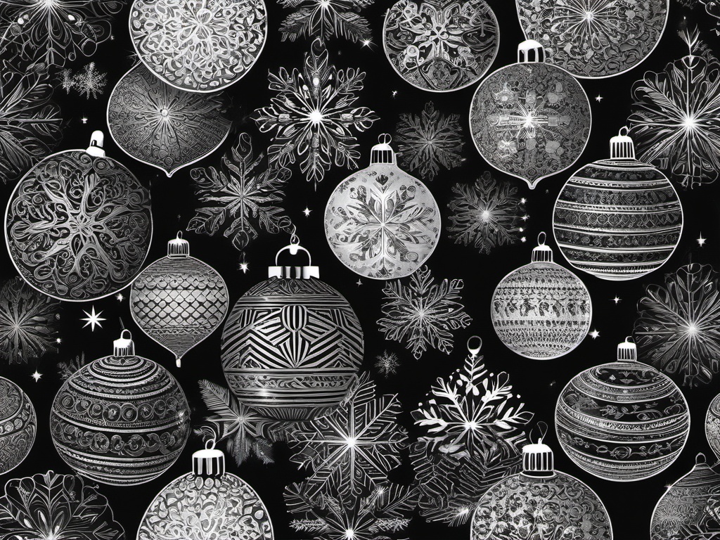 Christmas Black And White Background  