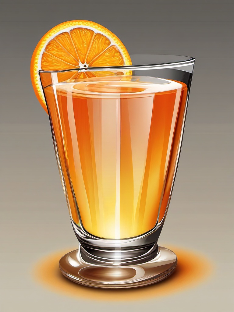 Orange clipart - orange in a juice glass  clipart