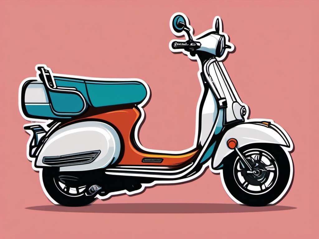 Scooter Handlebar Sticker - Guiding the ride, ,vector color sticker art,minimal