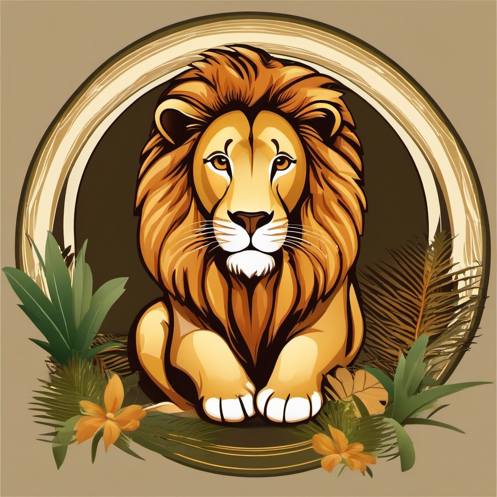 Lion clipart - lion in a safari setting  