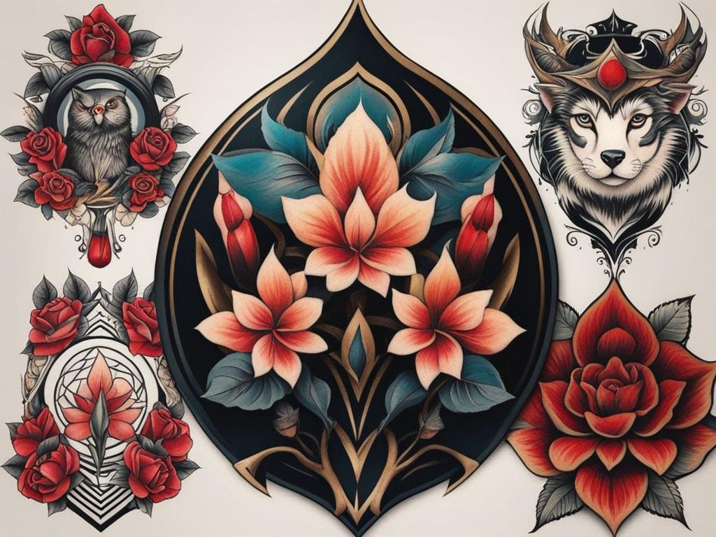 neo-traditional tattoo ideas, combining classic and modern tattoo elements. 