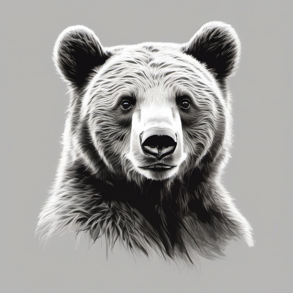 drawing of a brown bear cub  minimal rough sketch scribbles,doodles,black and white