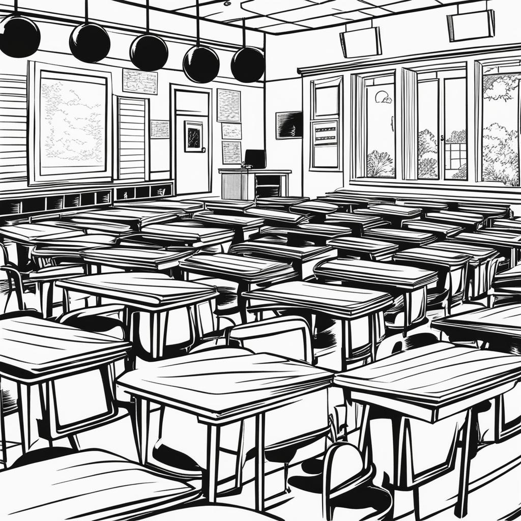 classroom clipart black and white 