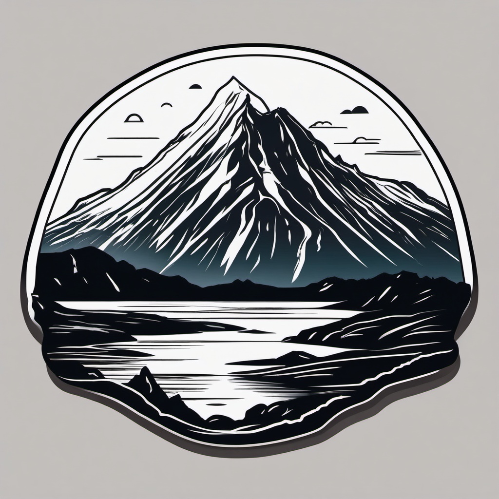 Blaarjfell sticker- Picturesque mountain in Iceland, , sticker vector art, minimalist design