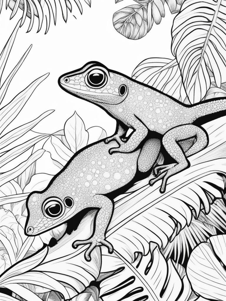 leaf-tailed geckos cute animals coloring page 