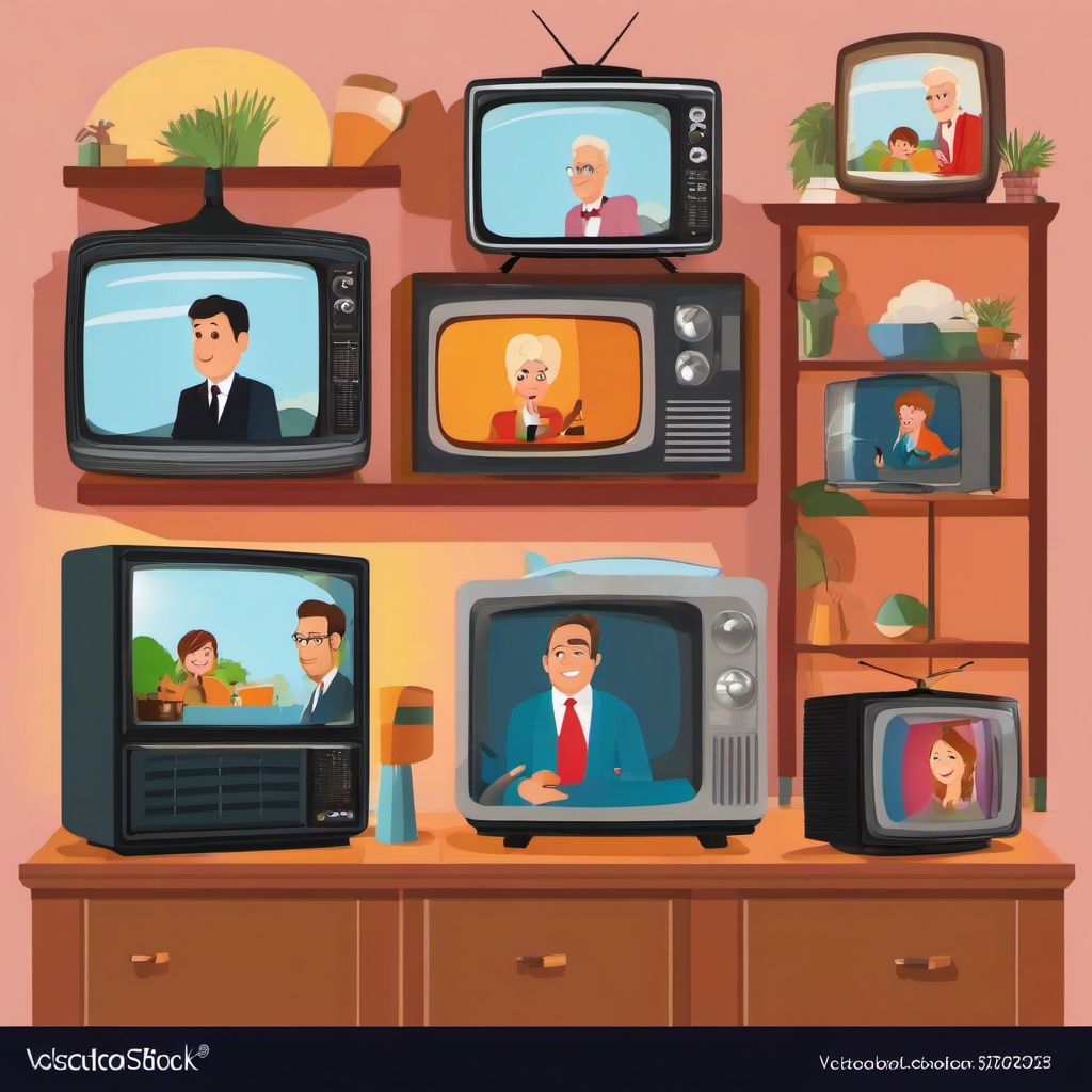 TV clipart - TV sitcom moment  vector clipart