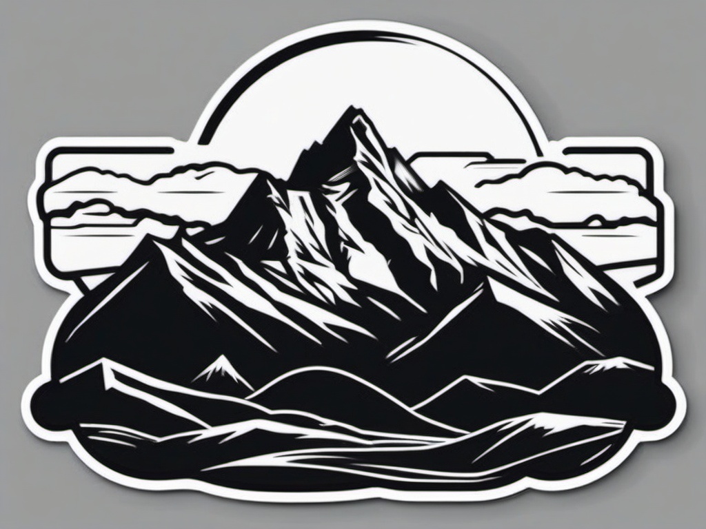 Swiss Alps sticker- Majestic mountain range in Switzerland, , sticker vector art, minimalist design