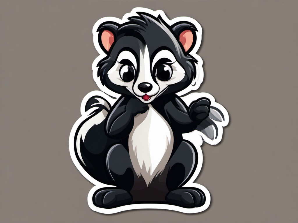 Skunk cartoon - animal with a stinky defense  cartoon sticker style