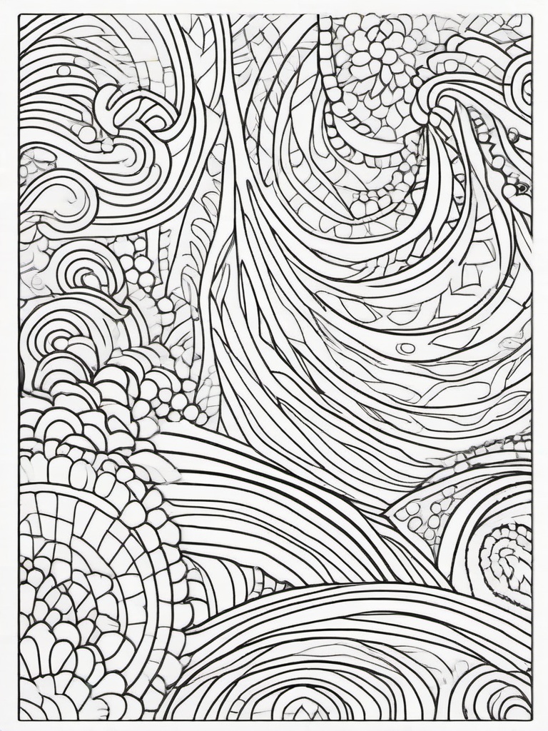 Rainbow Coloring Page - Rainbow outlined with vibrant designs.  easy,simple,minimal,coloring pages,black and white outline