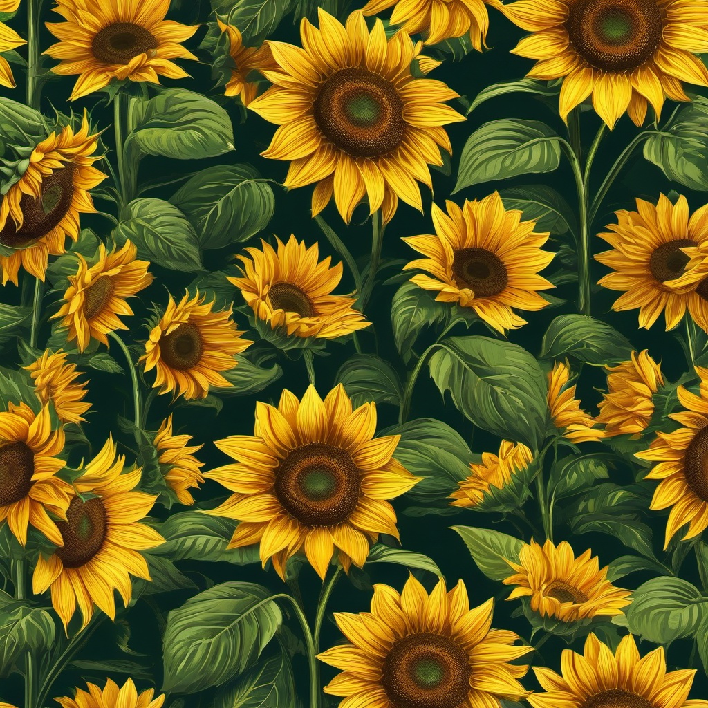 Sunflower Background - Sunflower Field Under the Sun  intricate patterns, splash art, wallpaper art