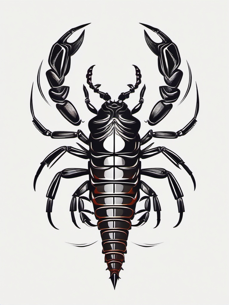 Scorpion Symbol Tattoo - Embrace the simplicity of a scorpion symbol in a tattoo for a clean and timeless appearance.  simple vector color tattoo,minimal,white background