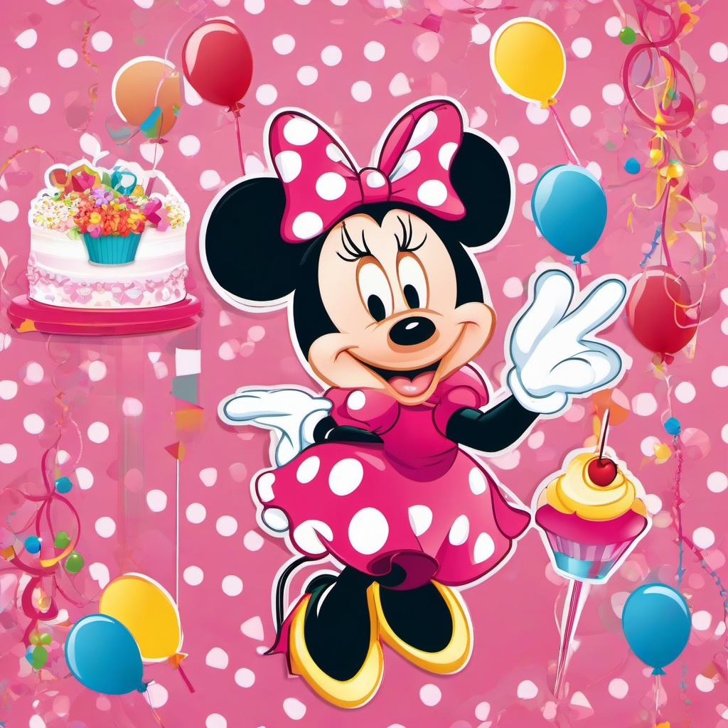 Minnie Mouse clipart - Minnie Mouse at a party  vector clipart