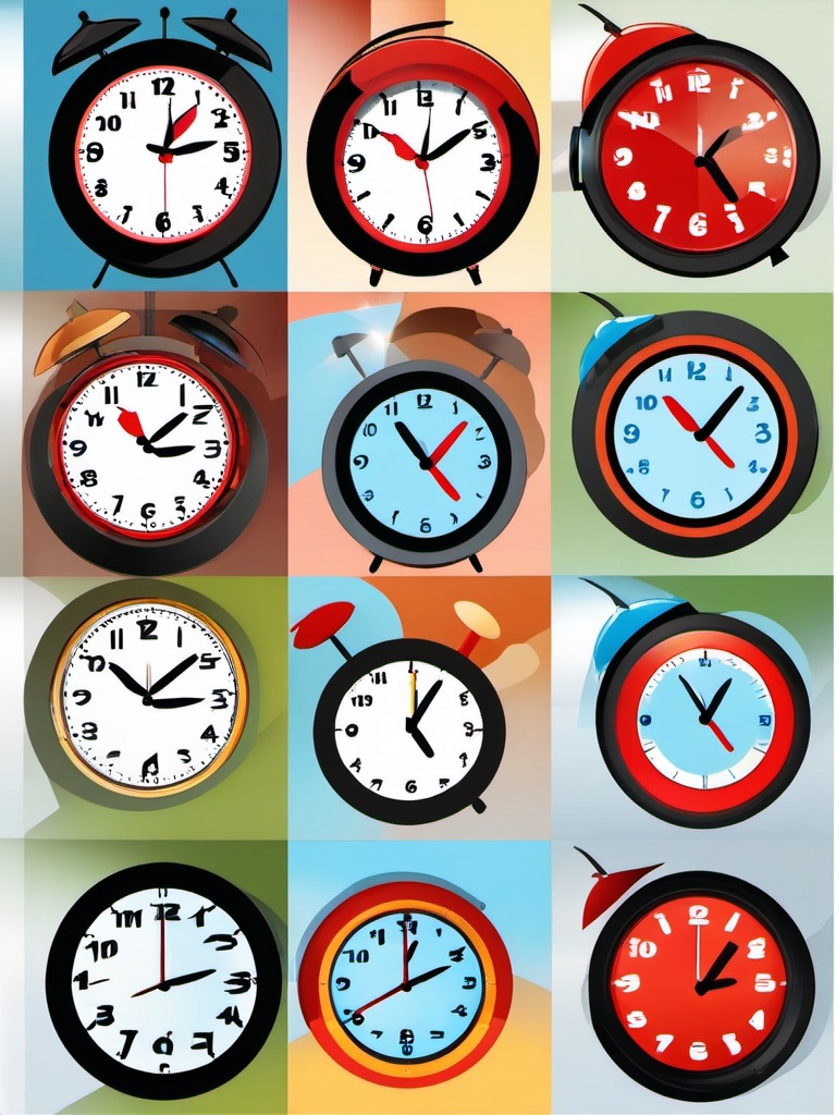 Clock clipart - Clock icon indicating time and schedules,  color clipart, vector art