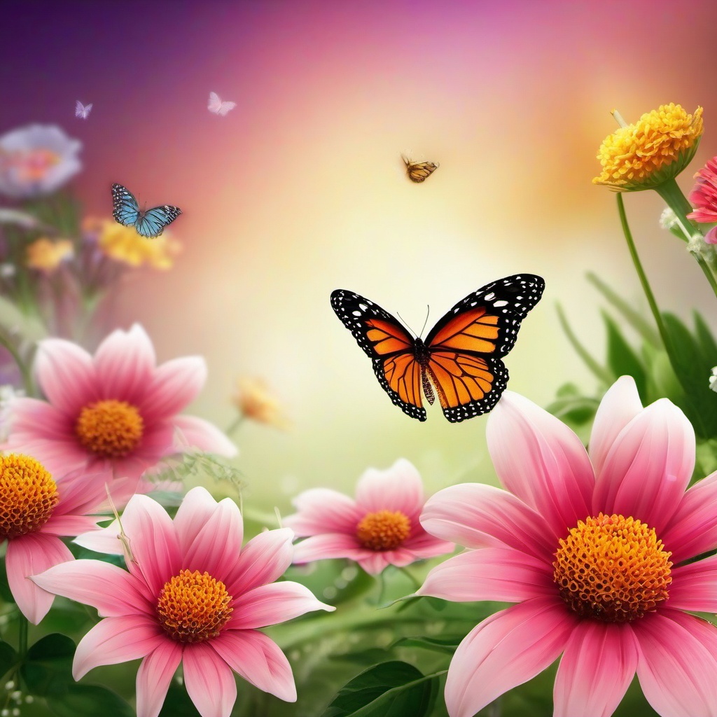 Butterfly Background Wallpaper - butterfly on flower wallpaper  