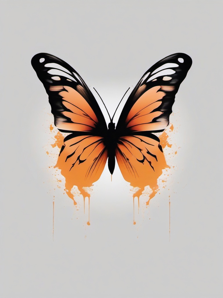 bleach butterfly tattoo  simple color tattoo, minimal, white background