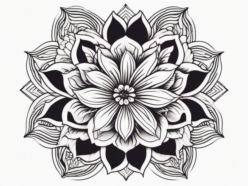 yakuza tattoo flower  simple color tattoo,white background,minimal