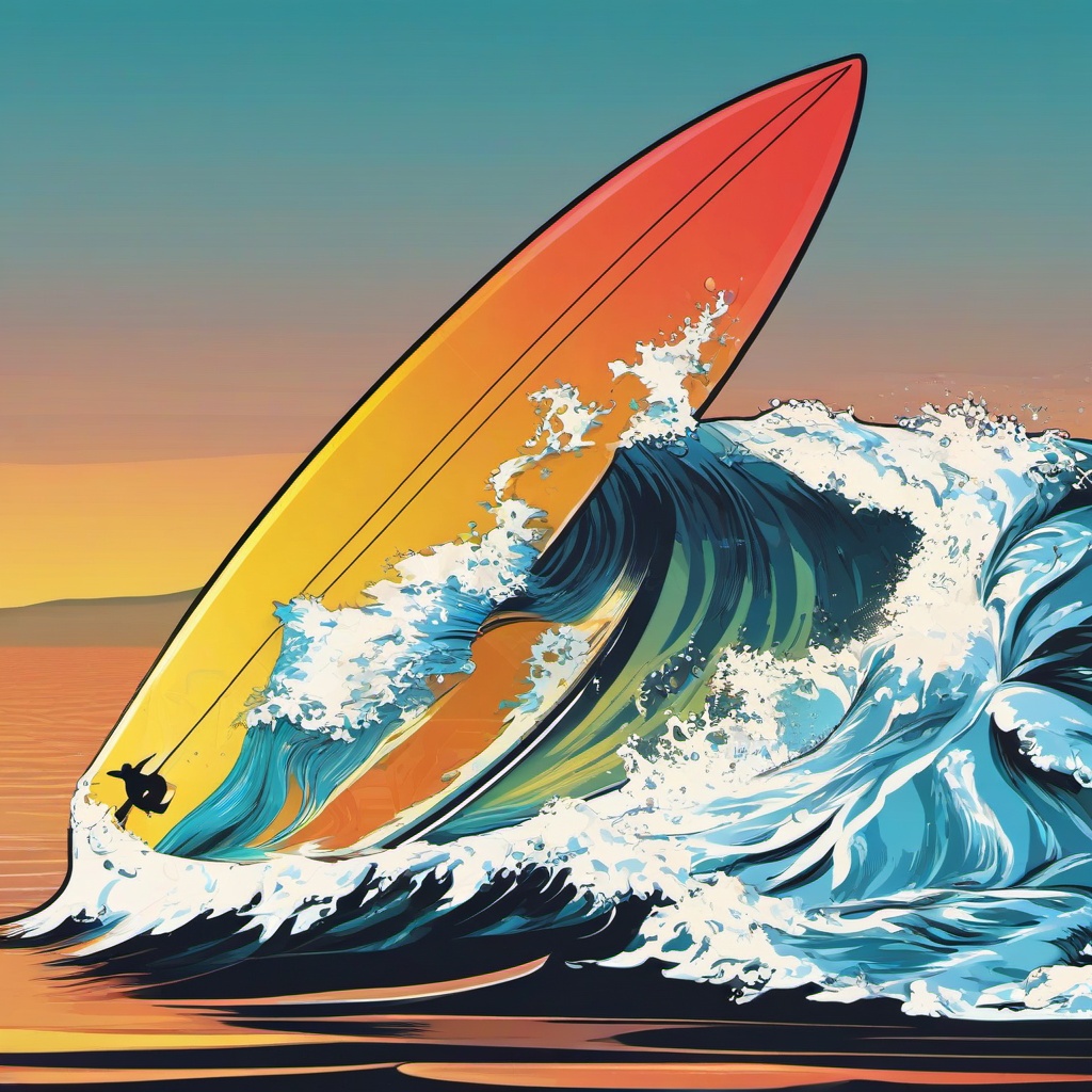 Surfboard clipart - surfer riding a wave  vector clipart