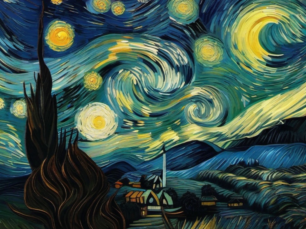 Van Gogh Starry Night Wallpaper  