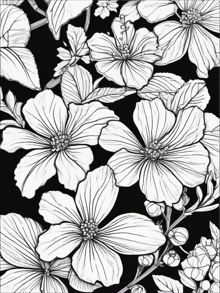 Heliotrope coloring page sheet - Heliotrope flowers filling the air with fragrance in a sunny garden.  black outline printable coloring page