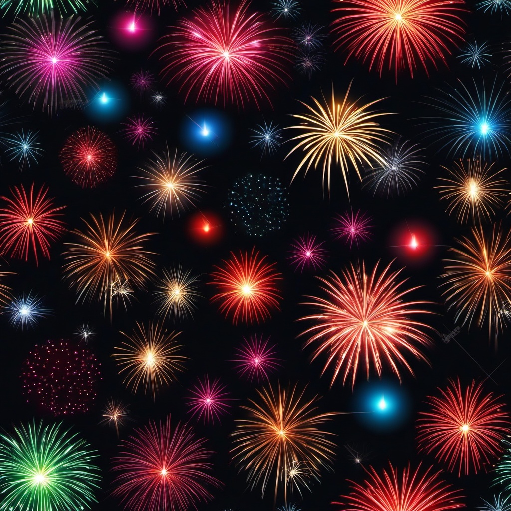 Holiday clipart - holiday fireworks lighting up the sky  