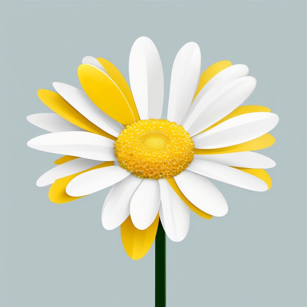 Daisy clipart - single daisy with bright yellow petals  color,minimalist,vector clipart