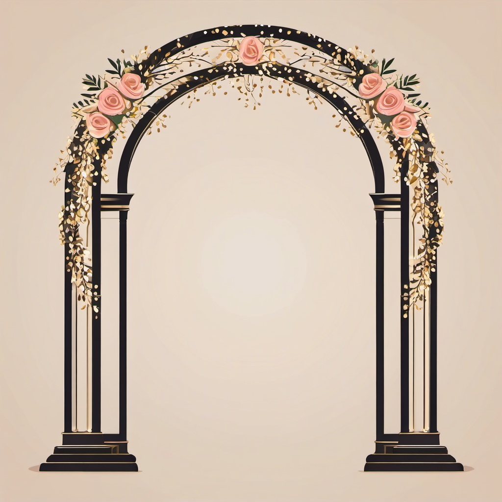 Wedding Arch clipart - Decorative wedding arch for ceremonies, ,vector color clipart,minimal