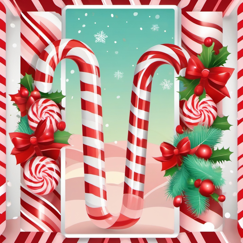 Candy Cane Clipart,Decorating a candy cane-themed event poster  simple, 2d flat