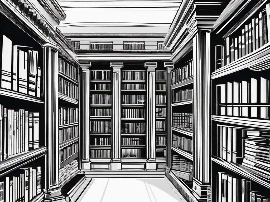 Book Clipart Black and White,Illustrating a library poster with book clipart black and white  simple, 2d flat