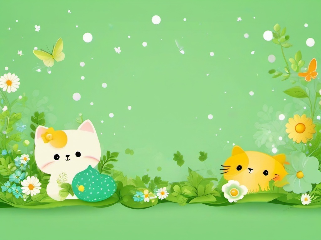 wallpaper green cute  ,desktop background wallpaper