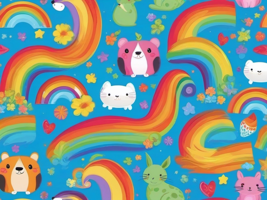 Rainbow Friends Blue Background  