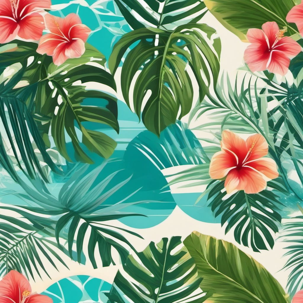 Summer Backgrounds - Tropical Paradise in the Maldives Islands  wallpaper style, intricate details, patterns, splash art, light colors