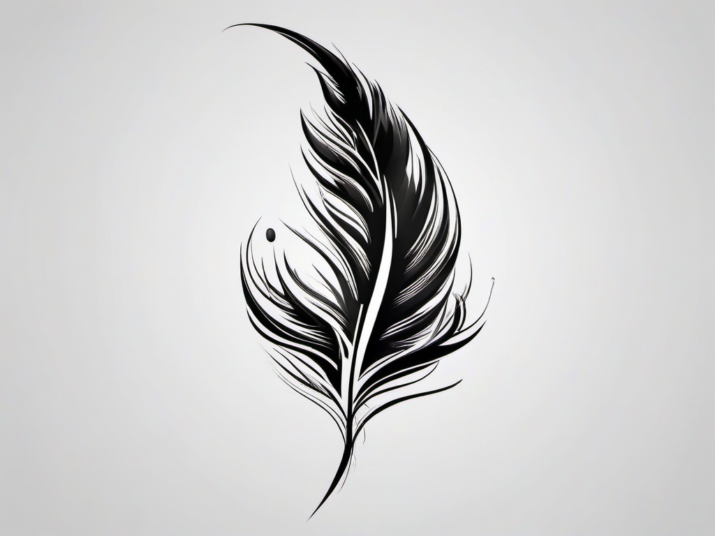 Phoenix Feather Tattoo - Represents transformation and rebirth  minimal design