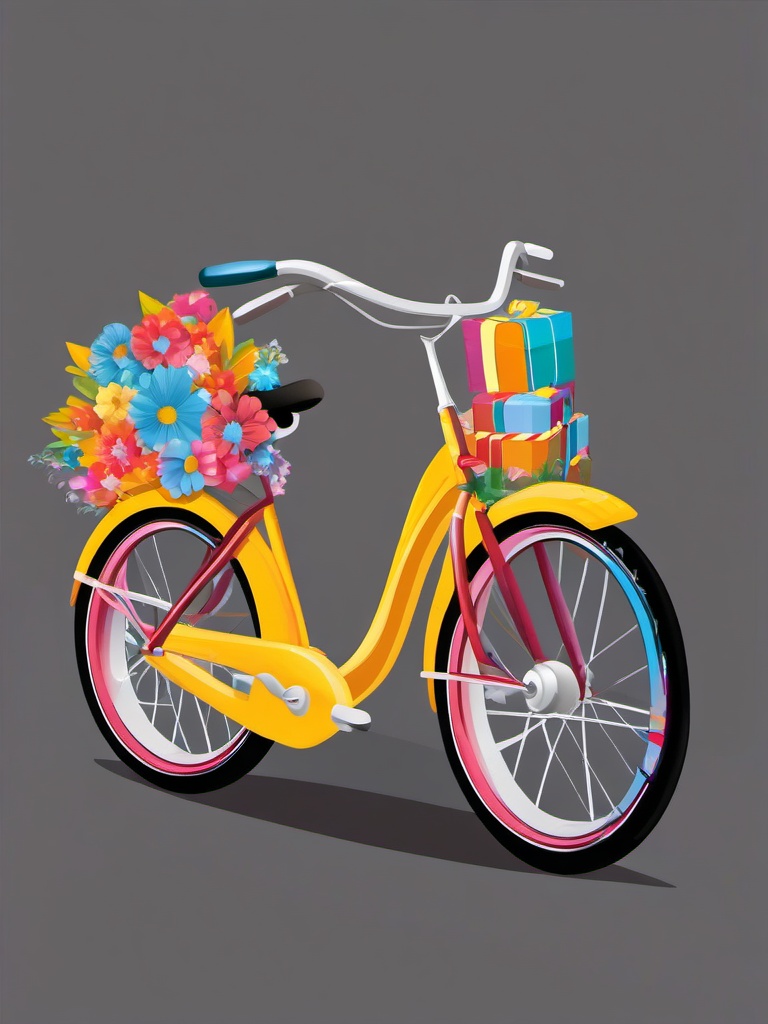 Bike clipart - bike with colorful decorations for a parade  