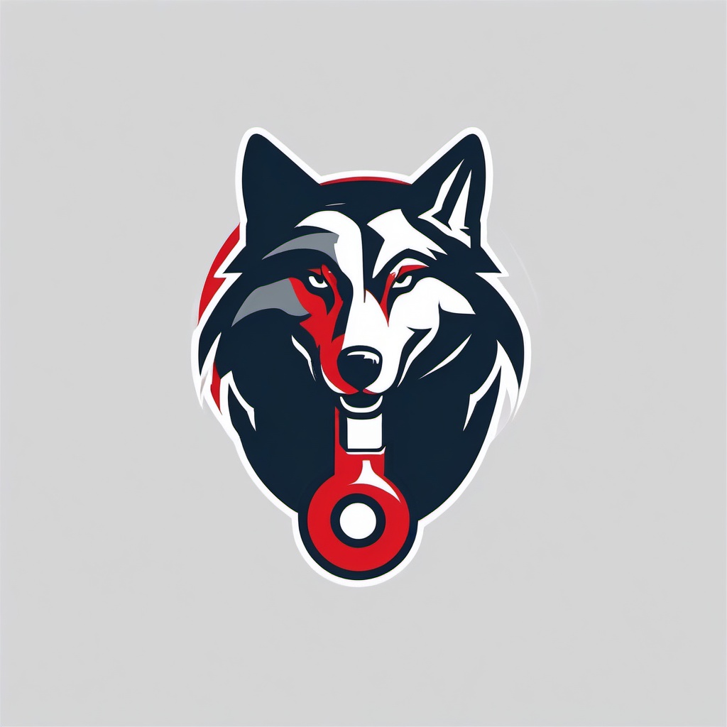 Wrench Wolves  minimalist design, white background, professional color logo vector art