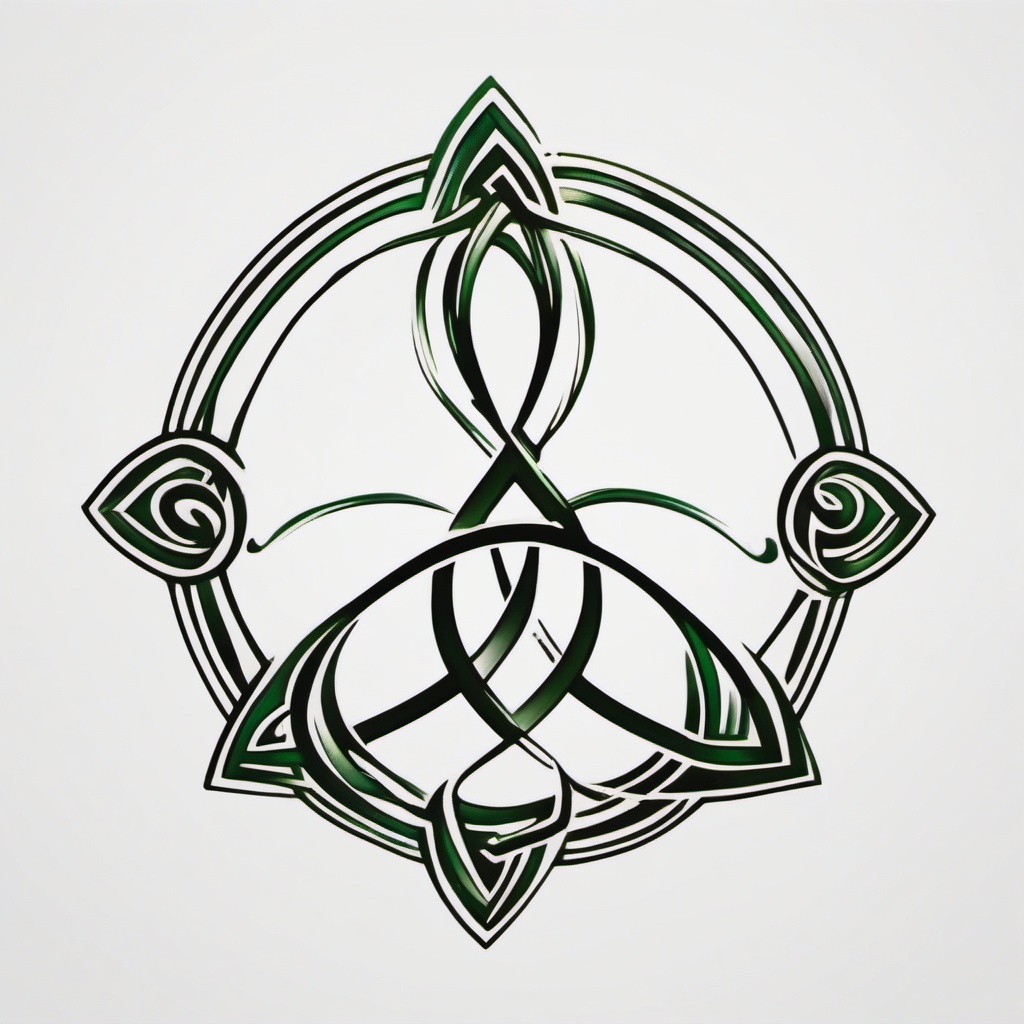 irish trinity knot tattoo designs  simple color tattoo,minimal,white background