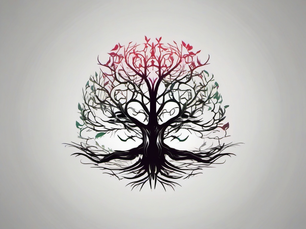 death tree tattoo  simple vector color tattoo