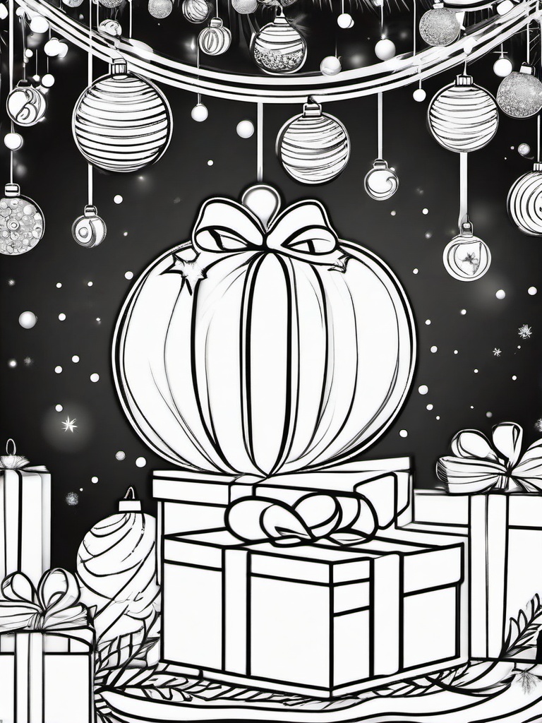 Christmas Light Color Page  outling,coloring pages,black and whit